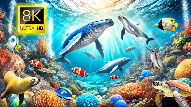 OCEANIC WONDERS Mesmerizing Marine Animals 8K VIDEO ULTRA HD HDR main poster