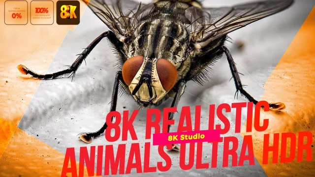 8K video ANIMALS Hdr  60 Fps ULTRA HD big room main poster